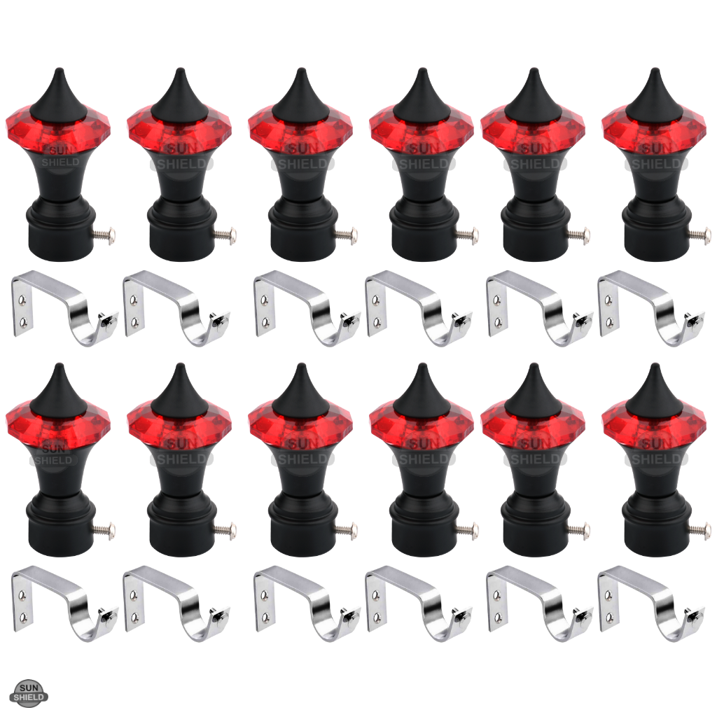 Ruby Crystal Curtain Bracket for 1-Inch Rod