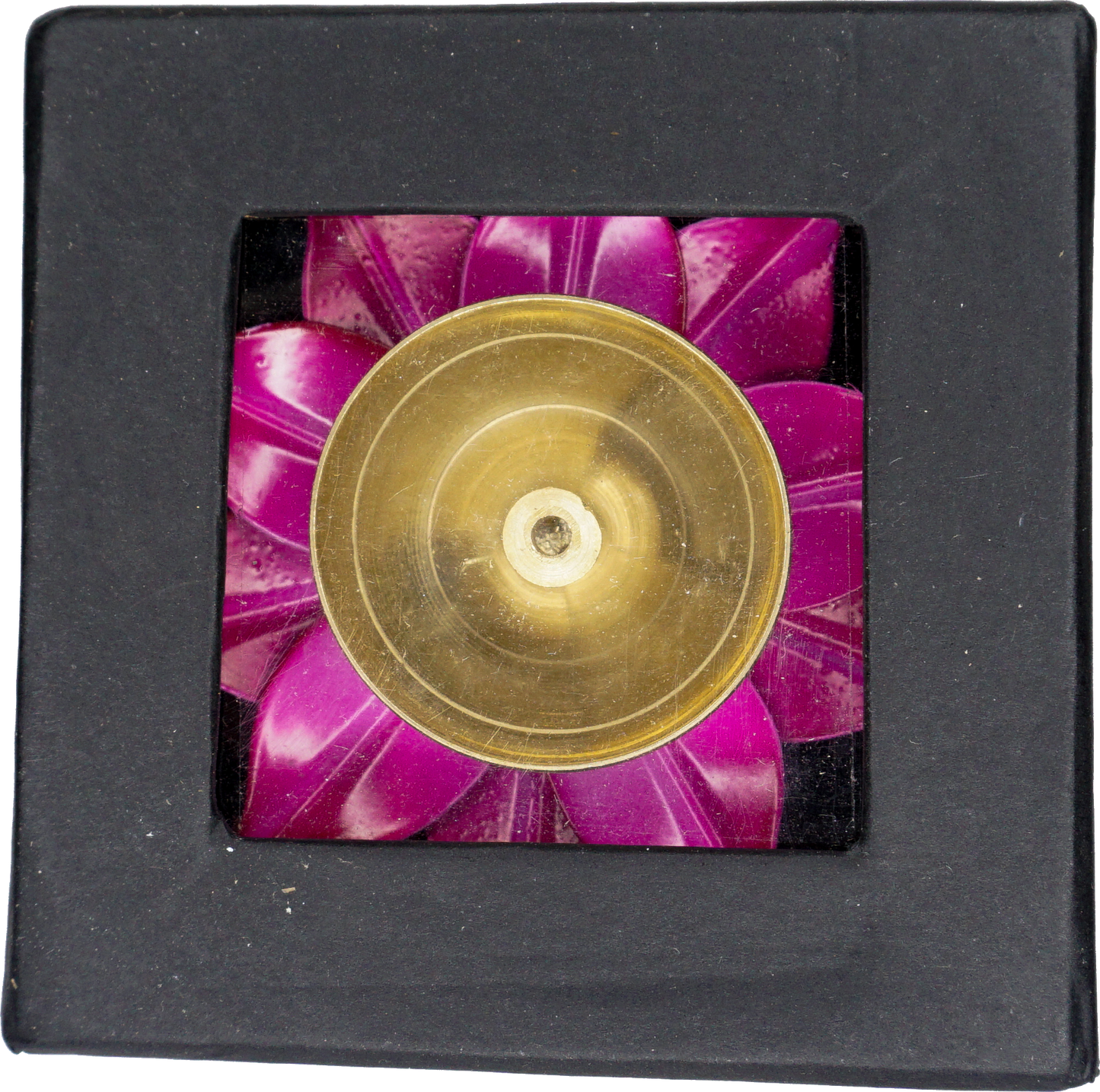 Pink Brass Lotus Diya (4 Inch) - Traditional Pooja Lamp