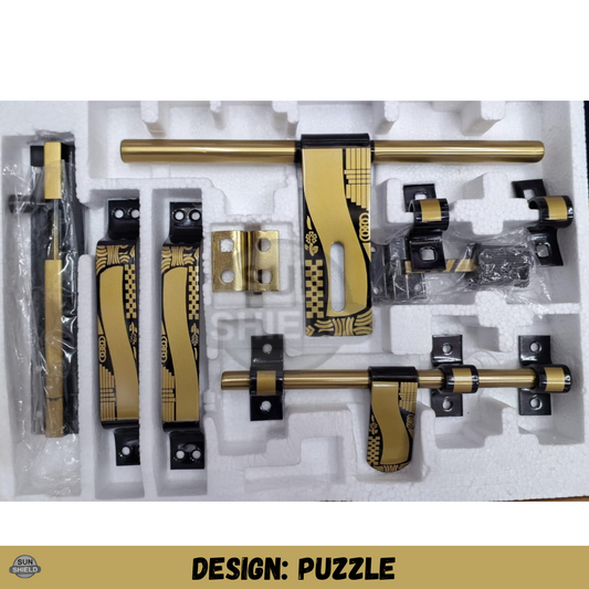 Vintage Finish Stainless Steel Door Kit 5mm 10 Inch - PUZZLE