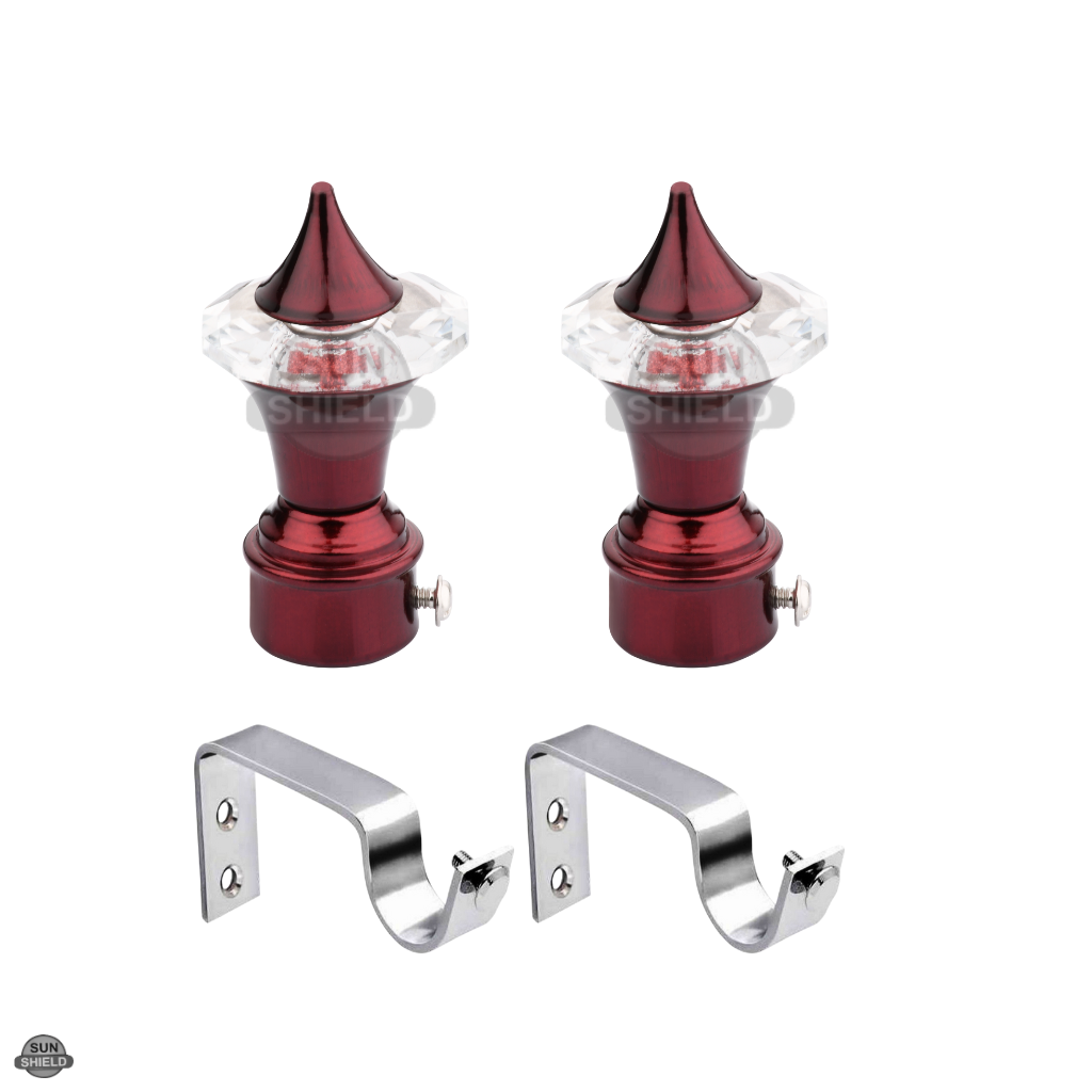 Kulfi Crystal Curtain Bracket for 1-Inch Rod, Maroon
