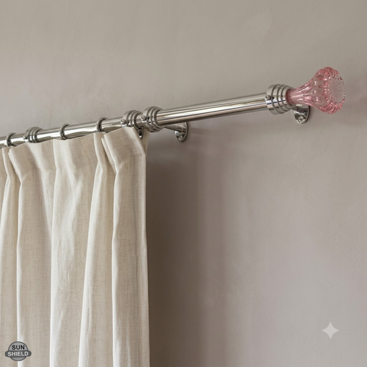 Turquoise Crystal Fluted Finials - Pink
