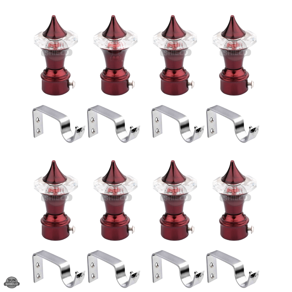 Kulfi Crystal Curtain Bracket for 1-Inch Rod, Maroon