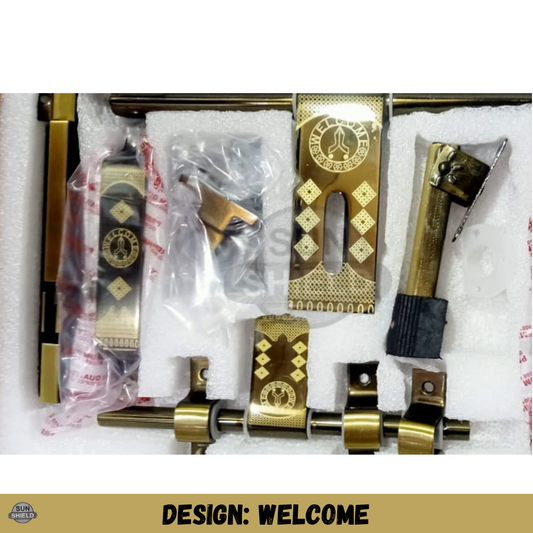 Vintage Finish Stainless Steel Door Kit 5mm 10 Inch - WELCOME