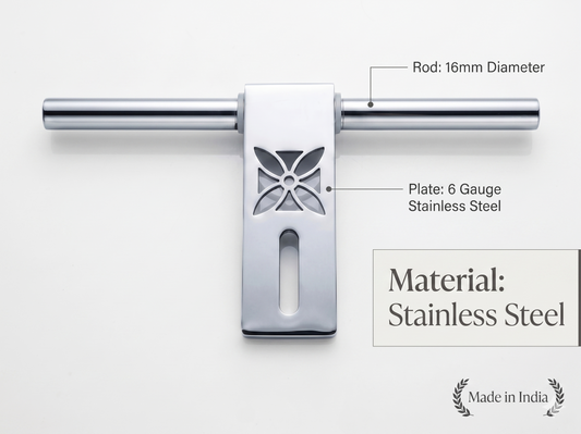 Premium Stainless Steel Aldrop Bolt Lock (16mm Rod, 6 Gauge Plate, 10 Inch) -602 No