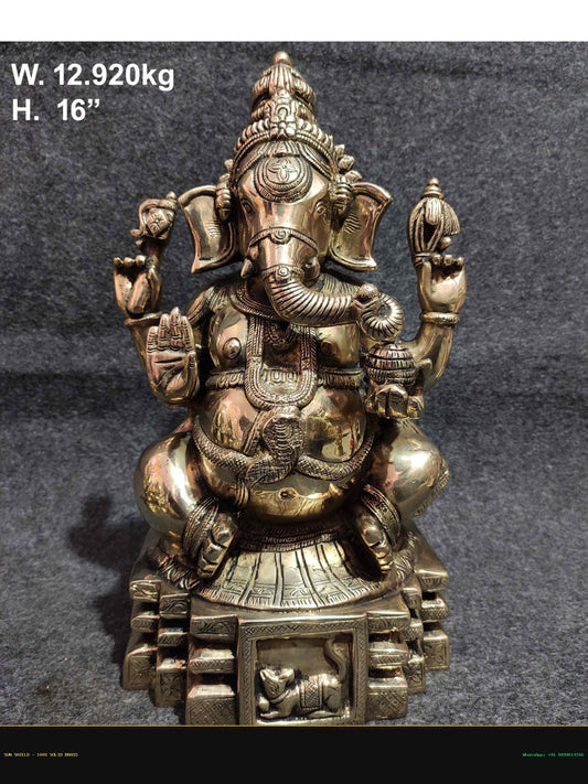 Brass Ganesh BAGN031 - 16 Inch, 12.920 kg