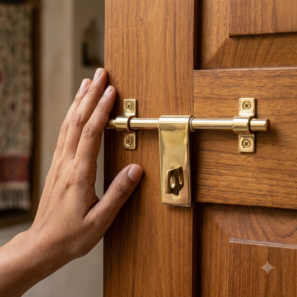 10" PVD Gold Steel Door Aldrop Latch, 5mm
