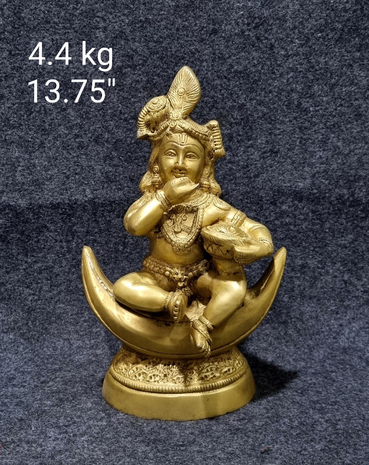 Brass Makhan Krishna Idols - 13.75 Inch, 4.4 kg